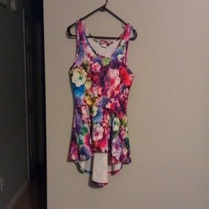 Say Anything peplum floral shirt Size XL